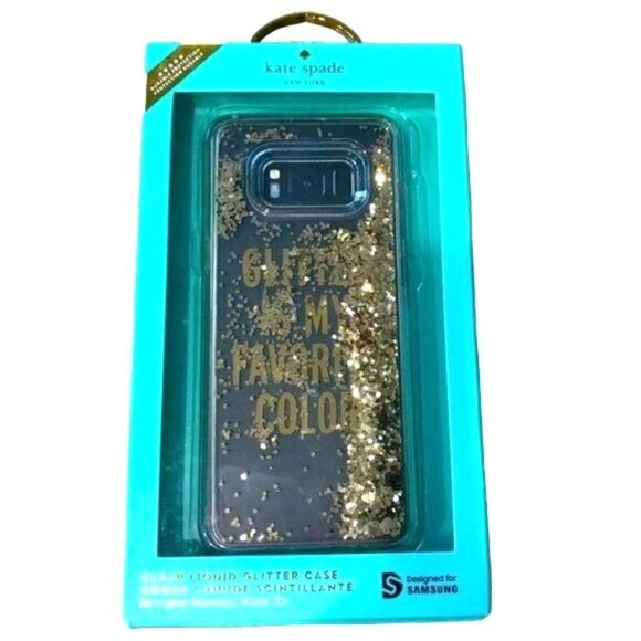 Kate Spade Designer Samsung Galaxy S8+ Glitter is my Favorite Color‎ Phone Case - Picture 1 of 8